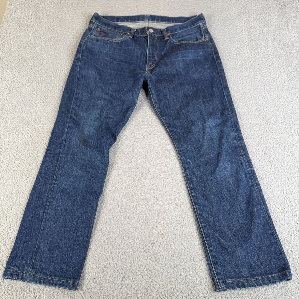 POLO RALPH LAUREN Jeans Mens 35x30 Slim Straight Riverside R66SD54 meas 35x27